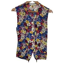 Chaleco de seda con estampado floral Jil Sander Multicolor