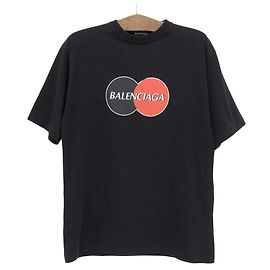 Balenciaga Logo Print Cotton T-shirt Black