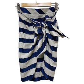 Saia midi Emporio Armani Branco Azul