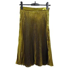 Falda plisada de seda Gucci Dorado