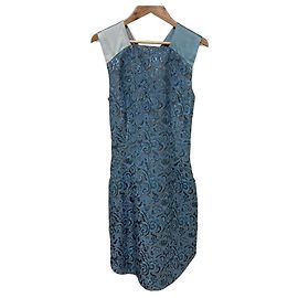 Vestido sin mangas de jacquard Emporio Armani Azul