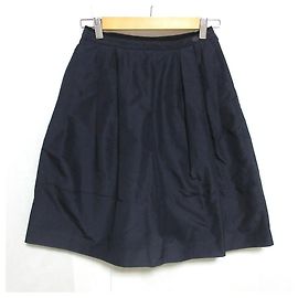 Autre Marque FOXEY 35377 Silk Skirt Blue Navy blue