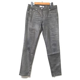 Christian Dior Hem Zip Up Denim Pants Brown Metallic