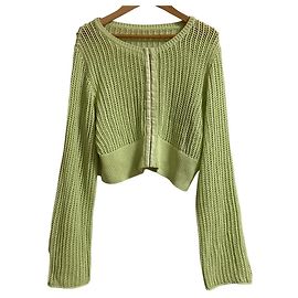 Autre Marque Strickjacke mit Frontverschluss Ray Beams Grün