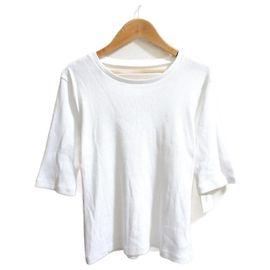 Autre Marque GRACE Class Half Sleeve Rib Top Cut and Sewn White