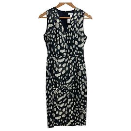 Max Mara Tierdruckkleid Schwarz Beige