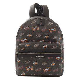 Michael Kors Embellished Dome MK Signature Backpack Black