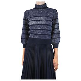 Marc by Marc Jacobs Pull rayé lurex bleu marine - taille XS Bleu Marine