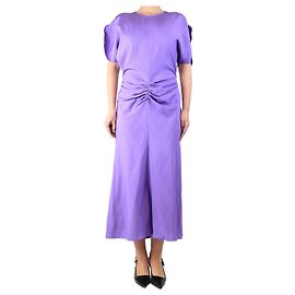 Victoria Beckham Lila gerafftes Maxikleid - Größe UK 14 Lila