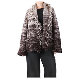 Autre Marque Brauner Fransen-Cardigan - Größe Braun