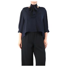 Autre Marque Navy blue silk blouse - size M Navy blue