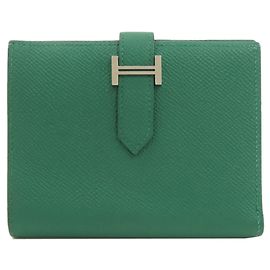Hermès Epsom Leather Bifold Wallet in Green Green
