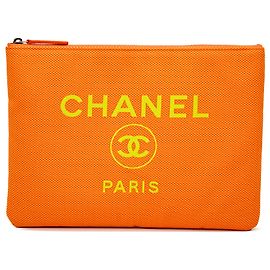 Chanel Orange Medium Mischfaser Deauville O Clutch Orange