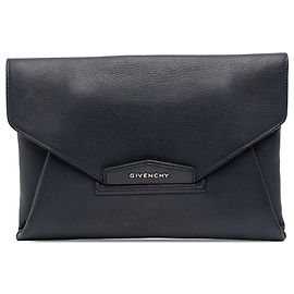 Givenchy Blue Medium Goatskin Antigona Envelope Clutch Blue Navy blue