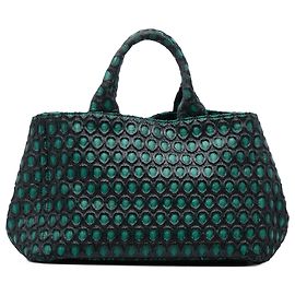 Prada grüne Brokat-Hanf-Handtasche Grün Dunkelgrün
