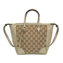 Bolsa de mão Gucci GG Canvas Bree Small Bege Dourado