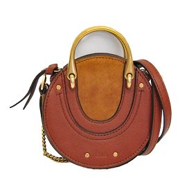 Borsa a spalla in pelle e suede Chloé Pixie per donna Marrone
