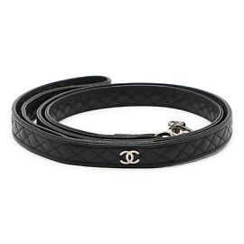 Chanel Matelasse Leather Dog Lead Black