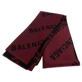 Stola in lana nera e rossa Balenciaga Nero Rosso