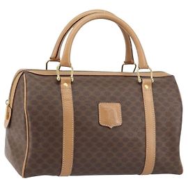 Céline Bolsa Boston Macadam Vintage Celine em lona Marrom