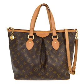 Louis Vuitton Palermo Handbag Monogram Canvas PM Brown