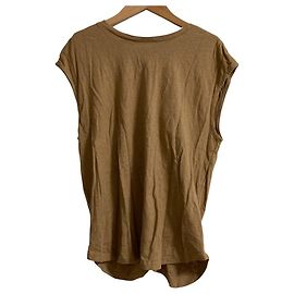 Autre Marque IENA Back Knot Linen Blend Pullover Bronze