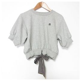 Autre Marque Pull-over en sweat avec ruban Hem de Snidel Marron
