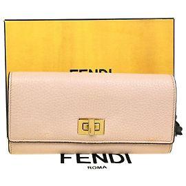 Cartera Fendi Peekaboo de cuero larga Rosa