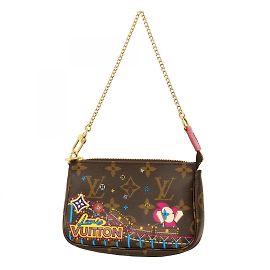 Mini Pochette Accessoires Monogram Vivienne de Louis Vuitton Castaño Rosa