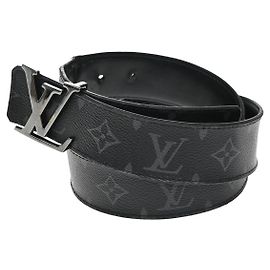 Cintura LV Initiales Monogram Eclipse in pelle Louis Vuitton Nero