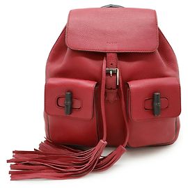 Gucci Bamboo Backpack and Shoulder Bag Red