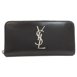 Saint Laurent Cassandra Lange Geldbörse Schwarz