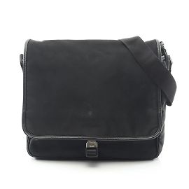 Bolsa de Ombro Prada TESSUTO+SAFFIANO com logo Preto