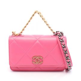 Bolso de Hombro CHANEL 19 Disneuf Rosa
