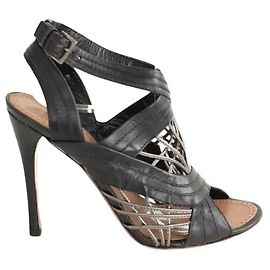 Alaïa Schwarze Lederabsätze Schwarz
