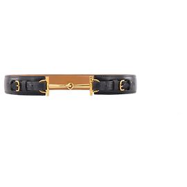 HERMÈS - Cinto Marine Étriers Hermès em couro azul marinho (T70) Azul marinho