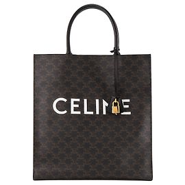 Céline CELINE - Sac Cabas Vertical Celine en toile enduite monogrammée Noir