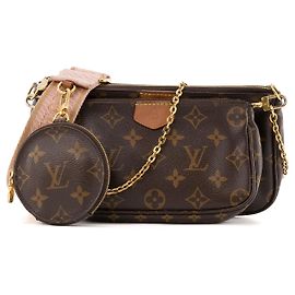 LOUIS VUITTON - Multi-Pochette Accessoires Louis Vuitton Umhängetasche aus Monogram coated Canvas Braun