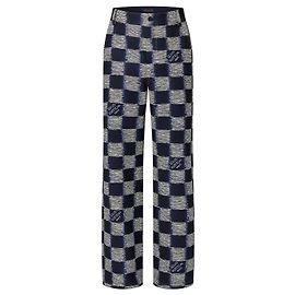 LOUIS VUITTON - Damier Workwear Pants in Navy Blue Wool (T52) Navy blue