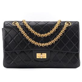 CHANEL - Borsa a Spalla 2.55 Chanel in Pelle Liscia Blu Navy e Marrone Blu navy