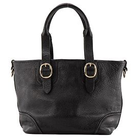 BURBERRY - Black grained leather Burberry handbag Black