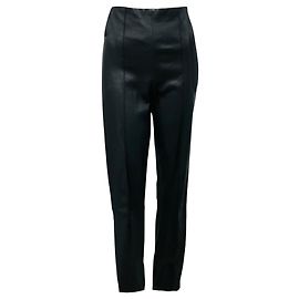 Dunkelgraue Stretch-Lammleder-Skinny-Hose von The Row Grau