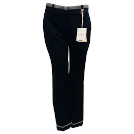 Pantalones de algodón negro / gris de Peserico Negro