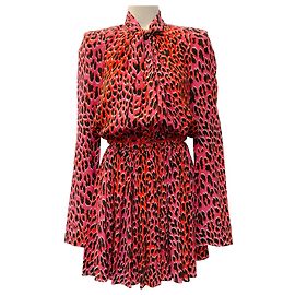Zadig & Voltaire Rose Leopard Seidenkleid Rot