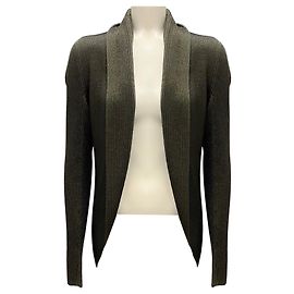 Olivengrüner metallischer Strickpullover von Ralph Lauren Black Label Grün