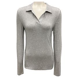 Top de jersey mesclado cinza Kooser com strass Pinko Cinza