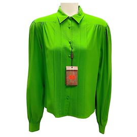 Blusa de seda plisada verde Etro Verde