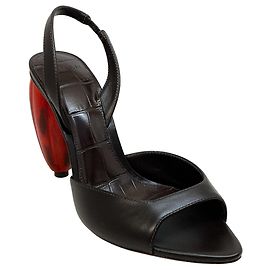 Alexandre Birman Cacau Leather Slingback Sandals Brown