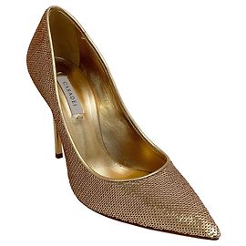 Pompes Sirène en Sequins Dorés Casadei Doré