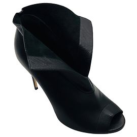 Escarpins / Bottines ouverts en cuir Napa noir Casadei Noir